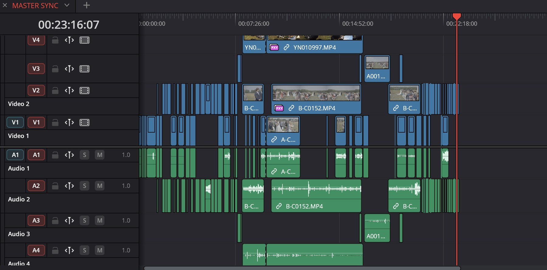 Master Sync timeline in DaVinci Resolve